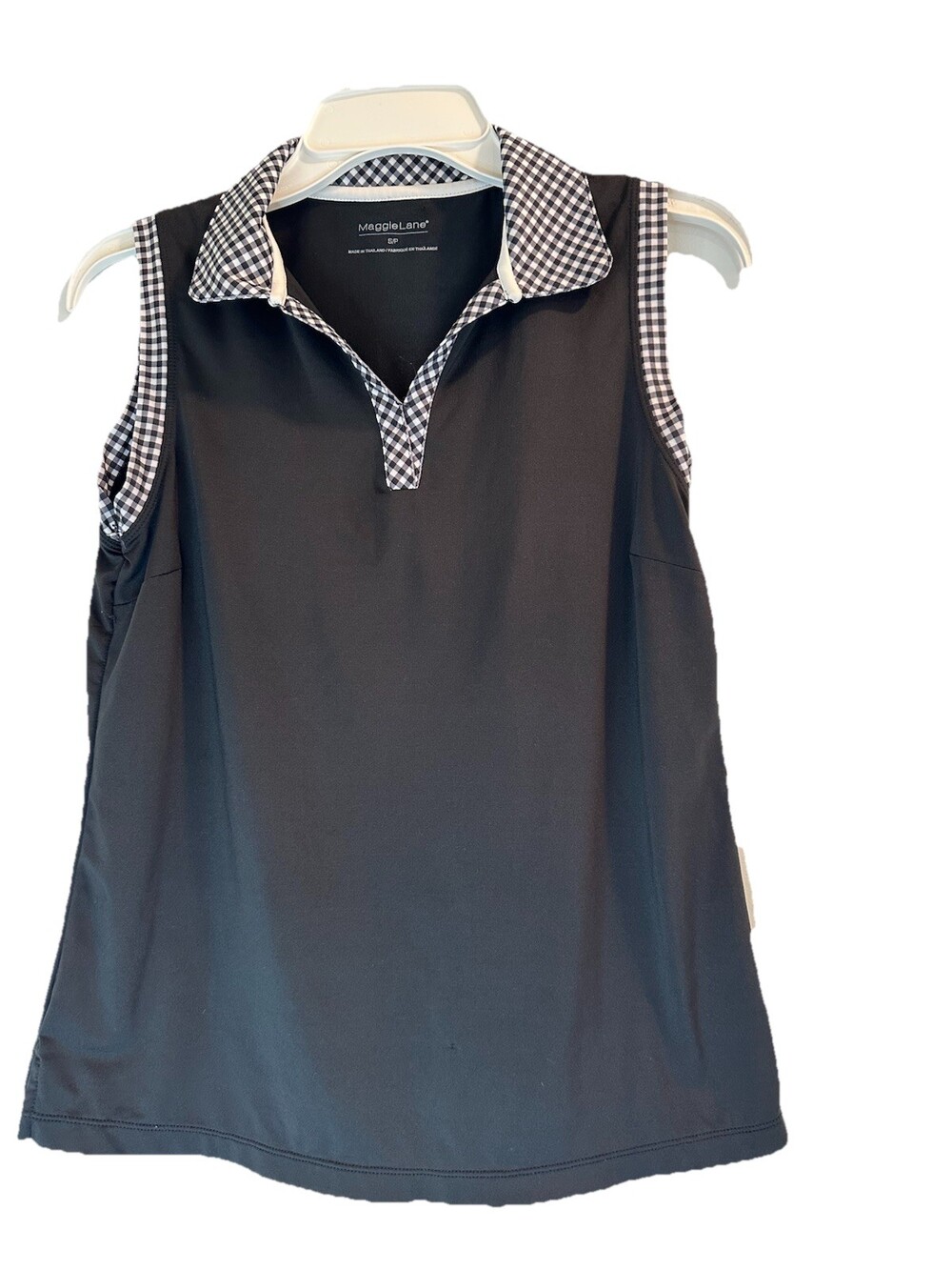 Women's Black And White Maggie Lane Sleeveless Golf Top Size S/P